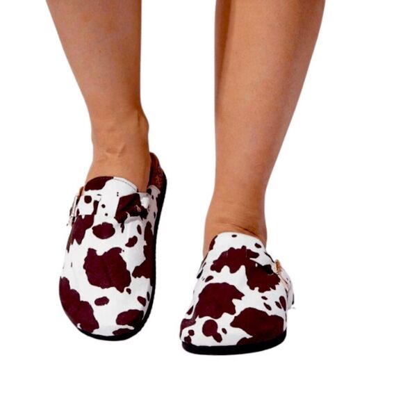 BROWN COW PRINT MULES - Picture 3 of 3